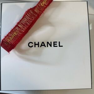 CHANEL Luxurious Red Ribbon Accessory and Box
